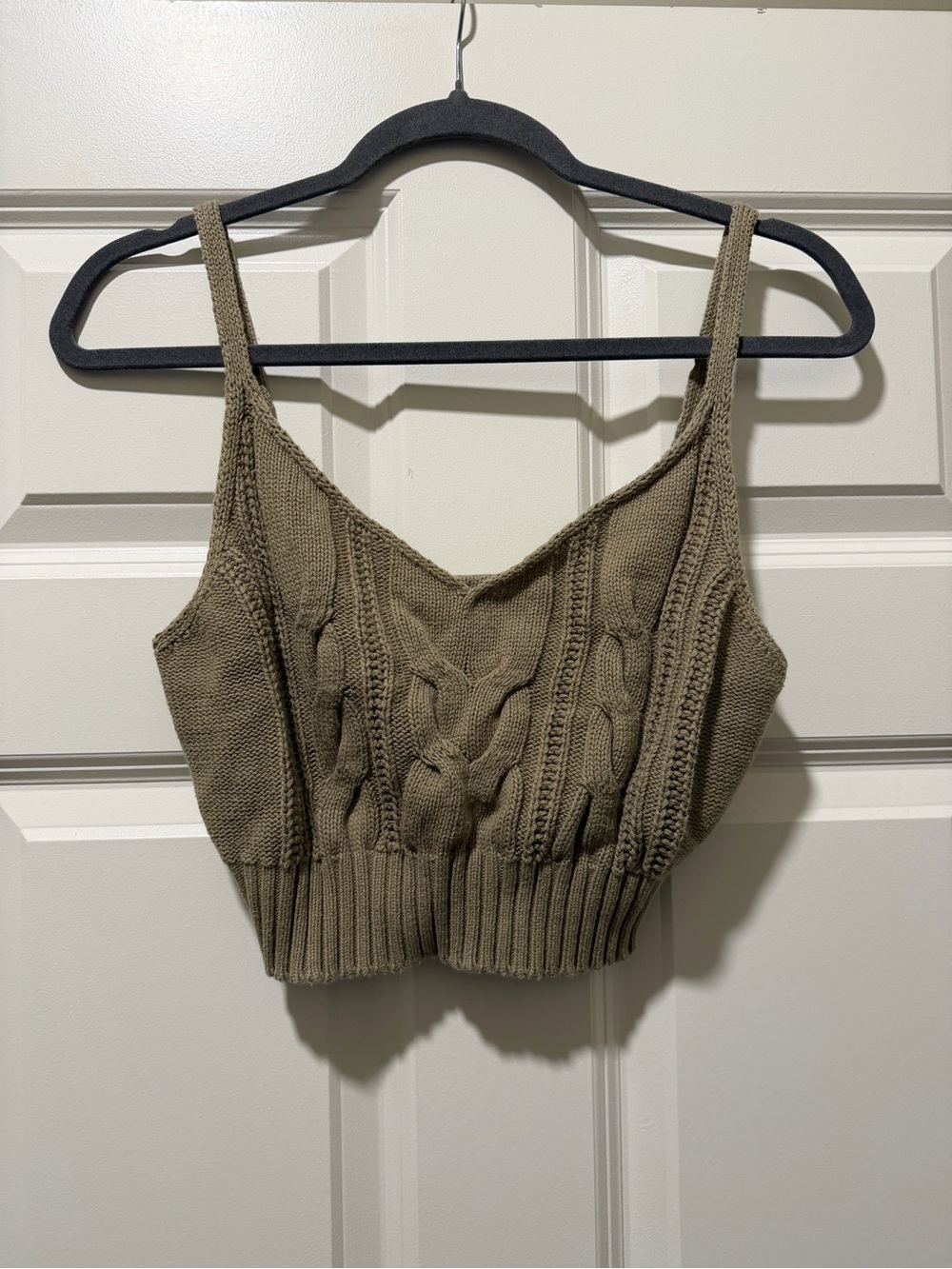 wild fable Olive Cable Knit Crop Tank